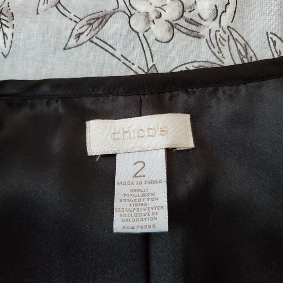 Chico's military-like linen black vest - Picture 6 of 7